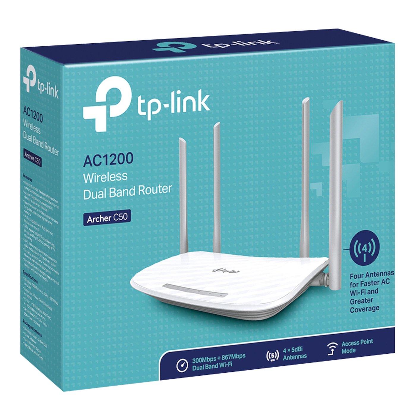 TP-link Archer C50 Trådlös router AC1200