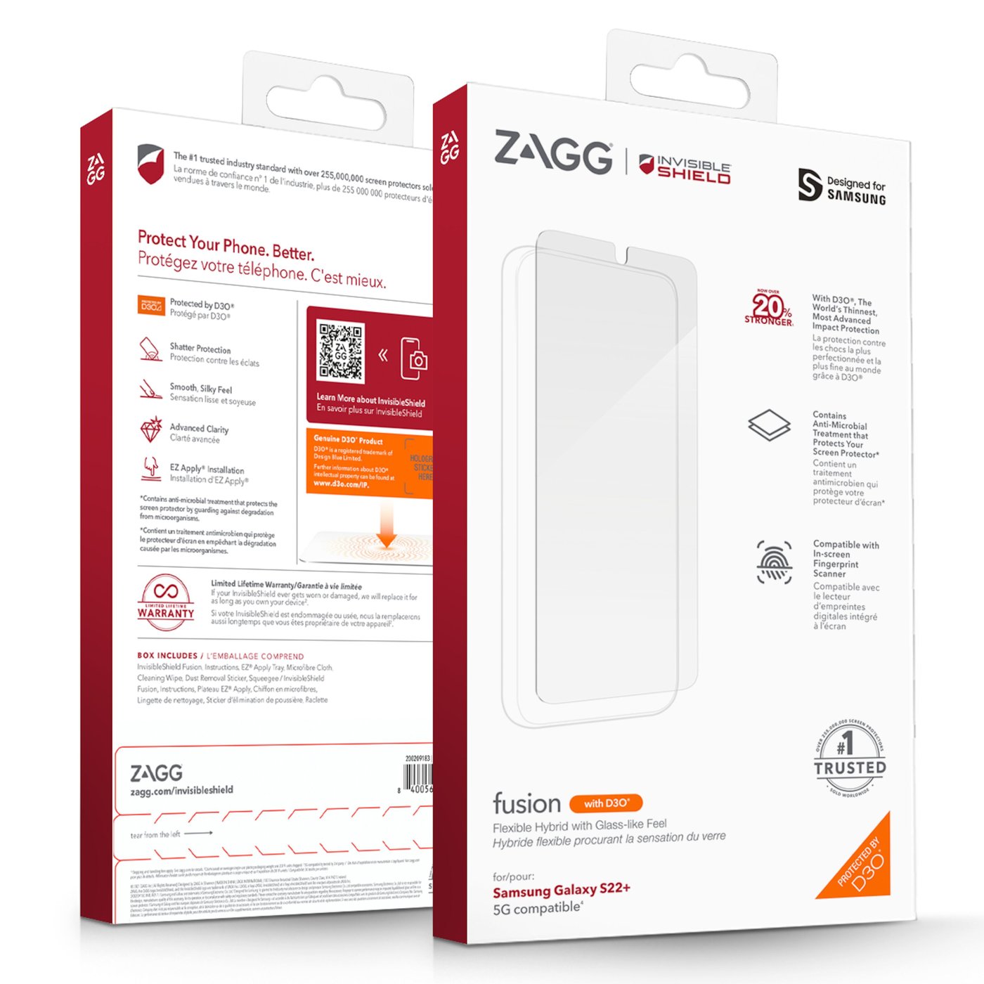 Invisible Shield Glass Fusion+ Skjermbeskytter for Galaxy S22 Plus