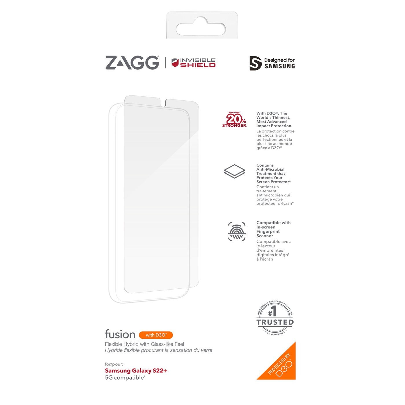 Invisible Shield Glass Fusion+ Skjermbeskytter for Galaxy S22 Plus