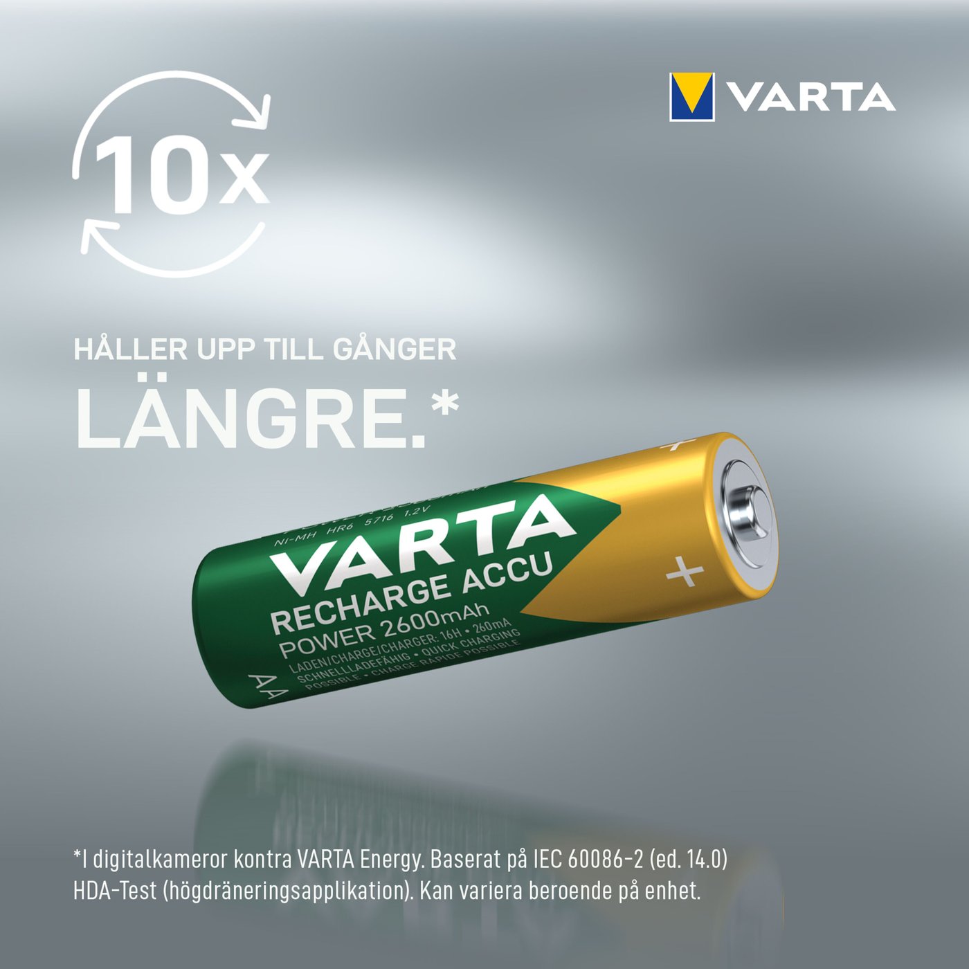 Varta Laddningsbara AA-batterier 2600 mAh 4-pack