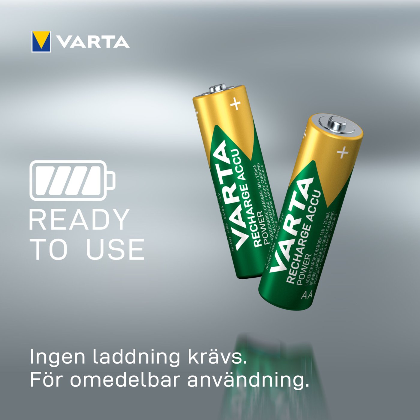 Varta Laddningsbara AA-batterier 2600 mAh 4-pack
