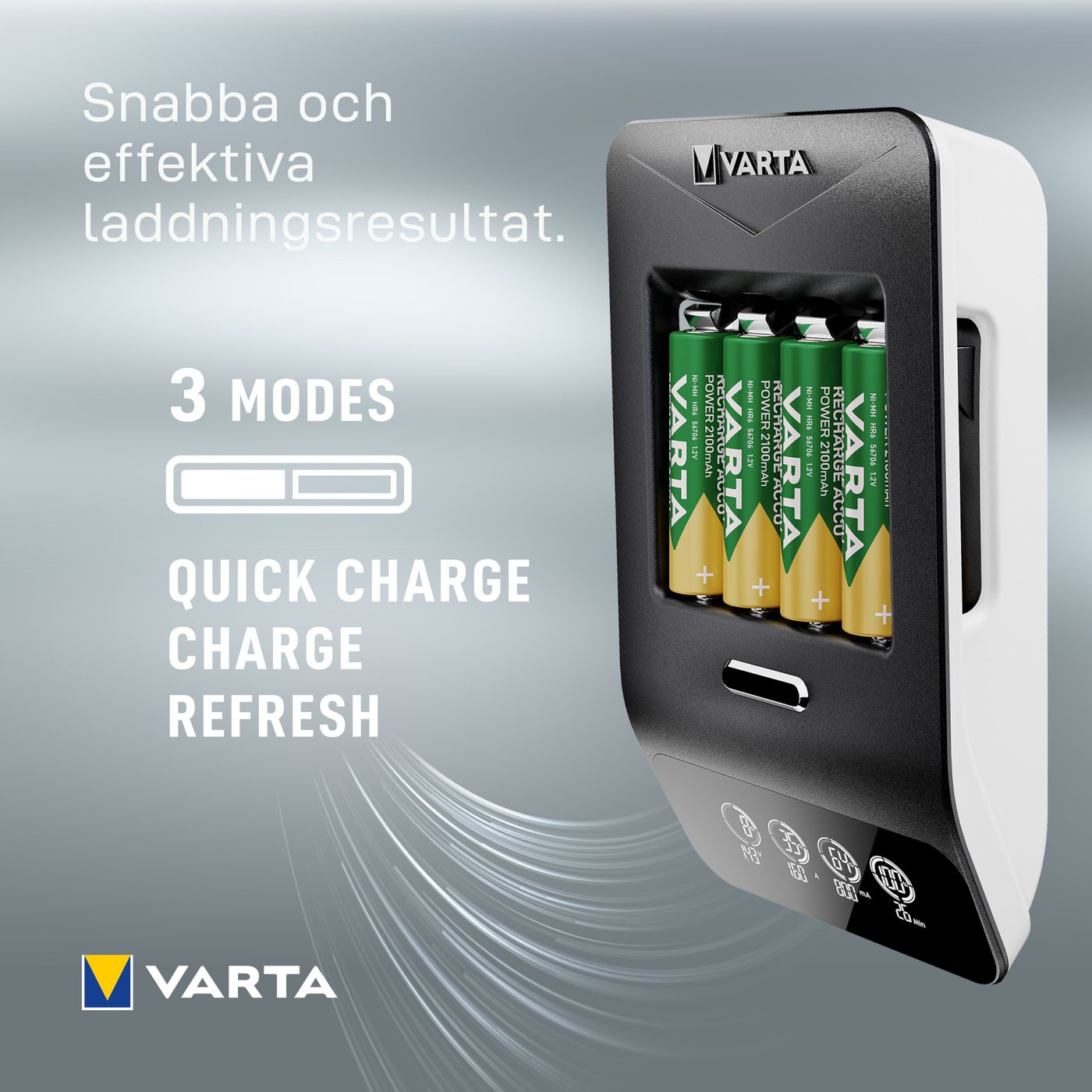Varta Snabb batteriladdare med övervakning