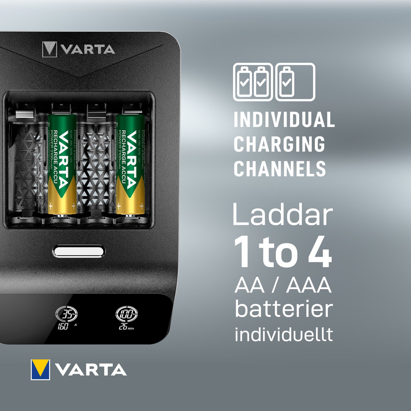 Varta Snabb batteriladdare med övervakning