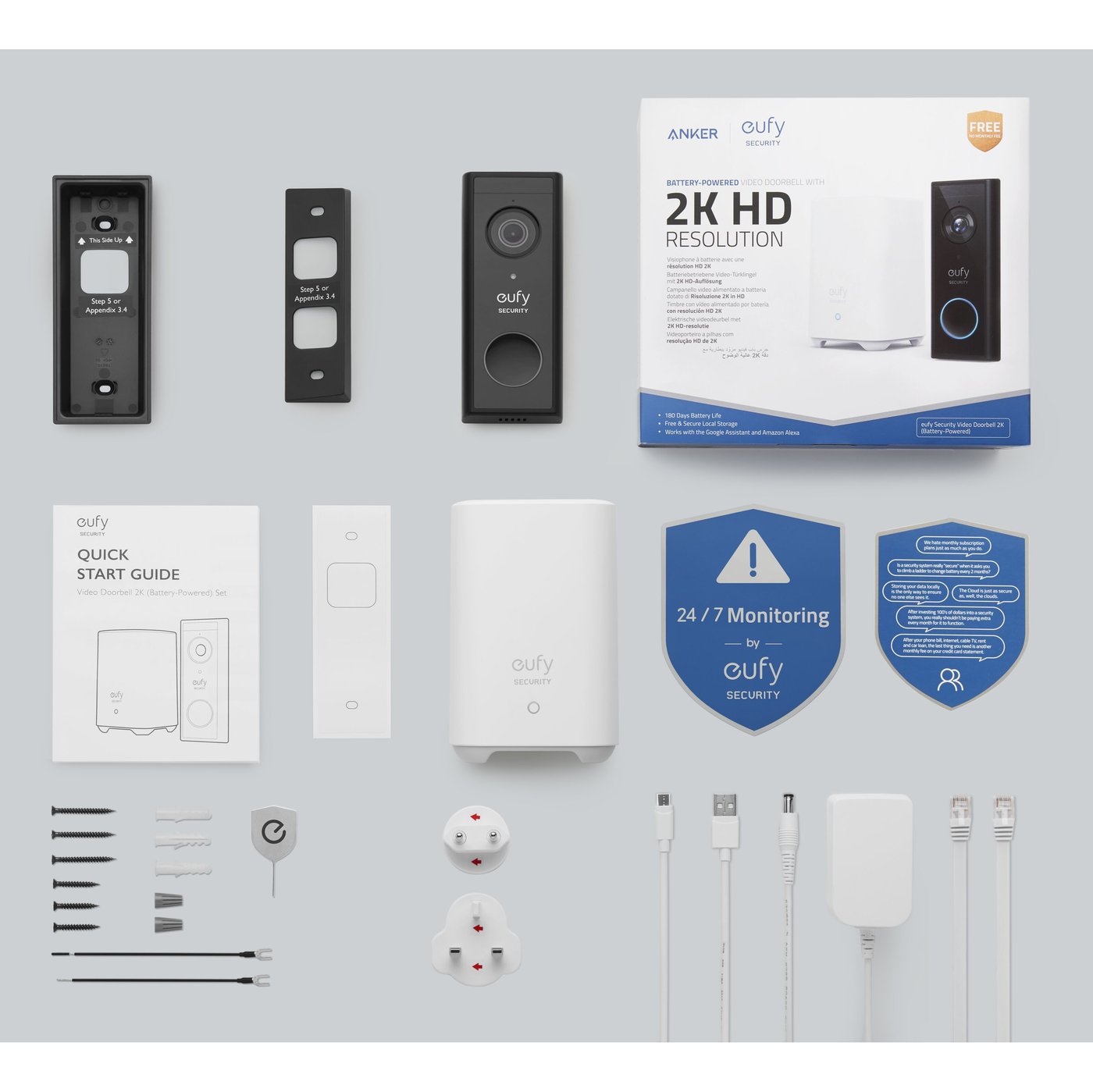 Eufy Video Doorbell 2K med basestasjon