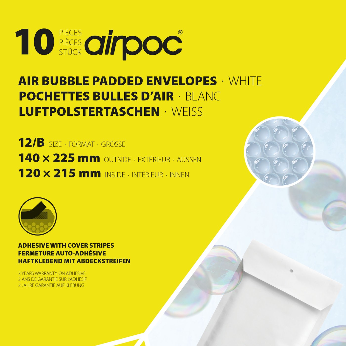 Bobleposer 10-pk. 120x215 mm