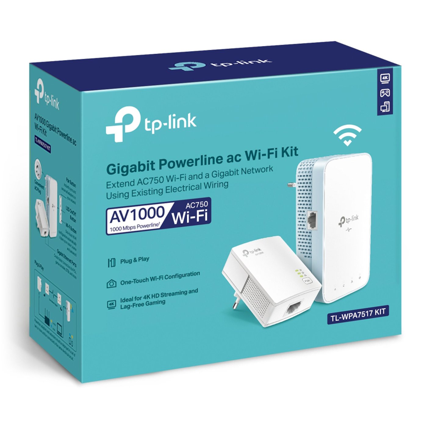 TP-link TL-WPA7517 KIT Trådløs Homeplug 1 Gb/s 2-pk.