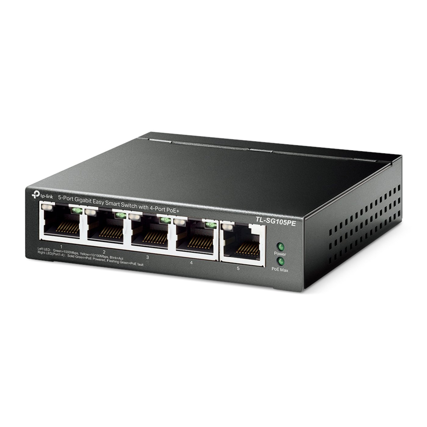 TP-link TL-SG105PE Konfigurerbar gigabitswitch 5 porter PoE+