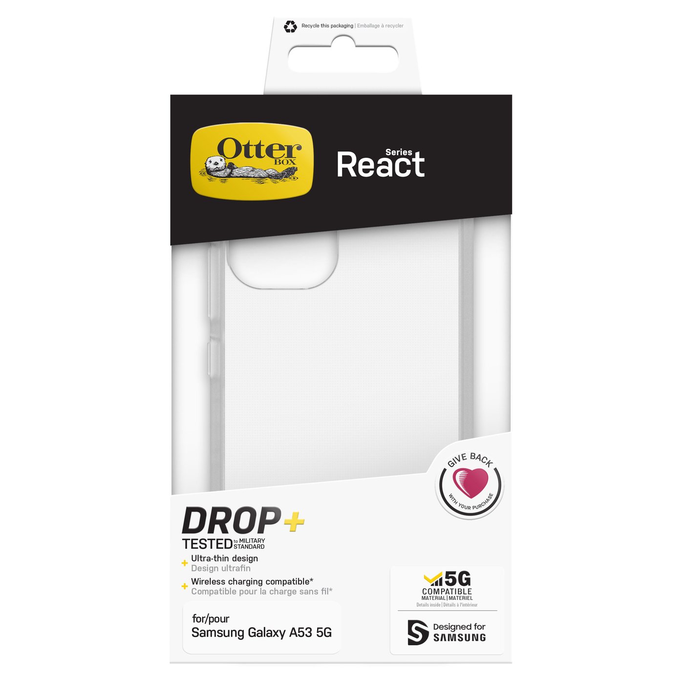 Otterbox React Etui for Galaxy A53 5G Transparent