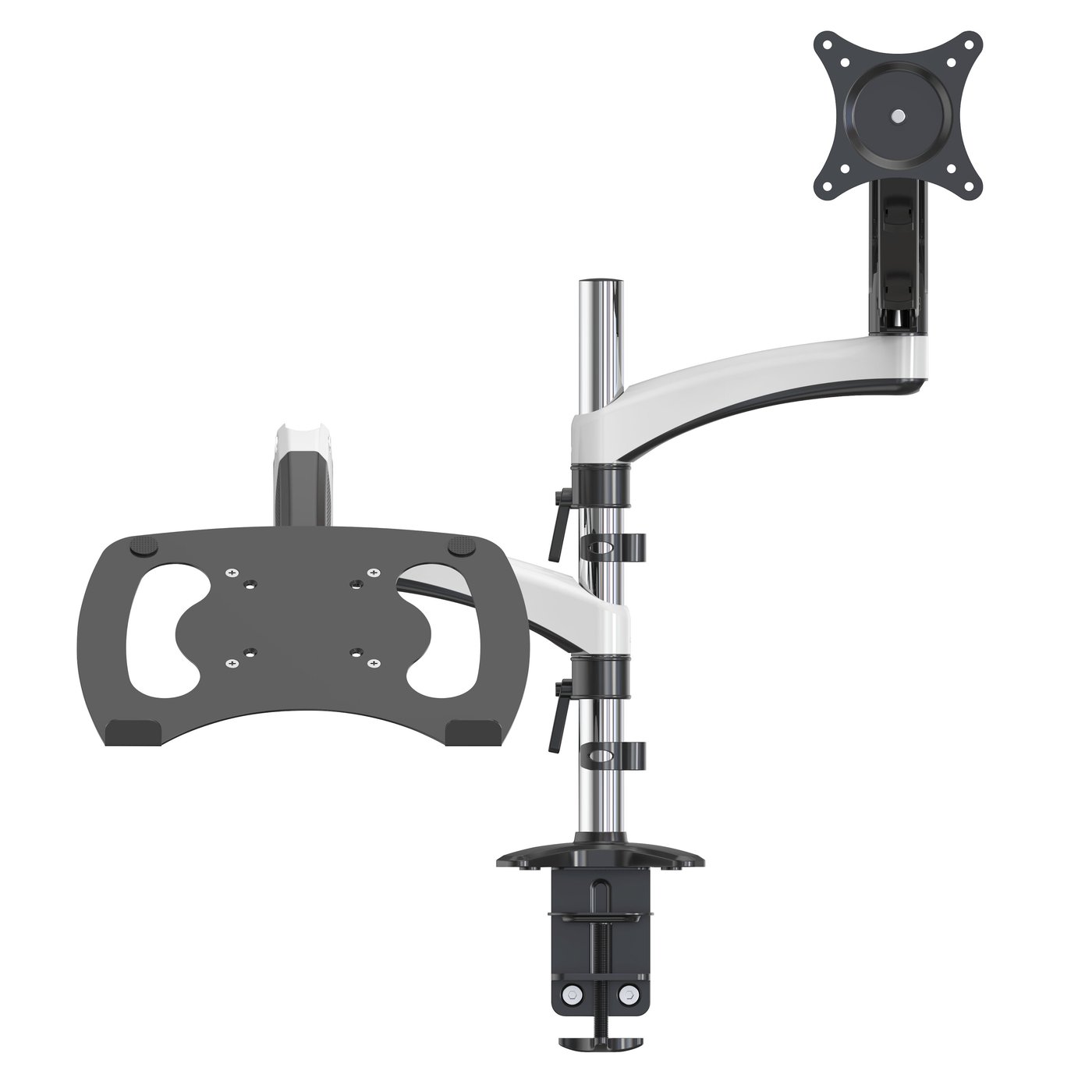 Plexgear Kombinerat bordsfäste för laptop och monitor 13-32”