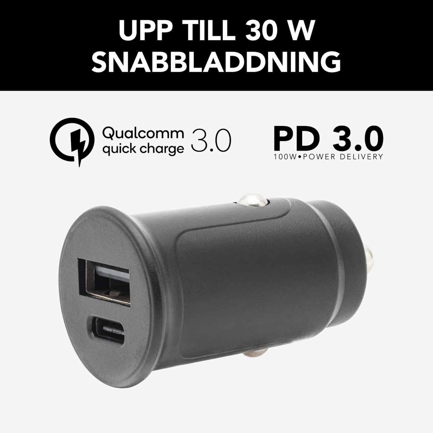 Linocell Billaddare med snabbladdning 30 W