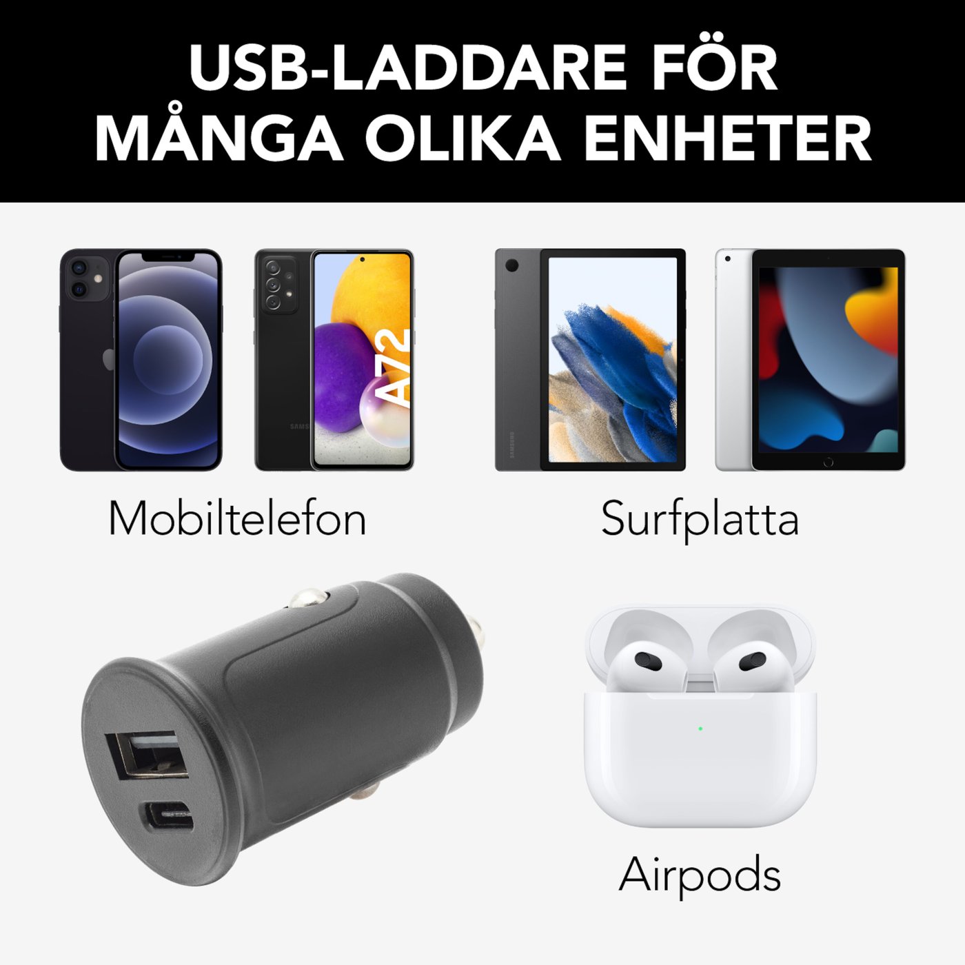 Linocell Billaddare med snabbladdning 30 W