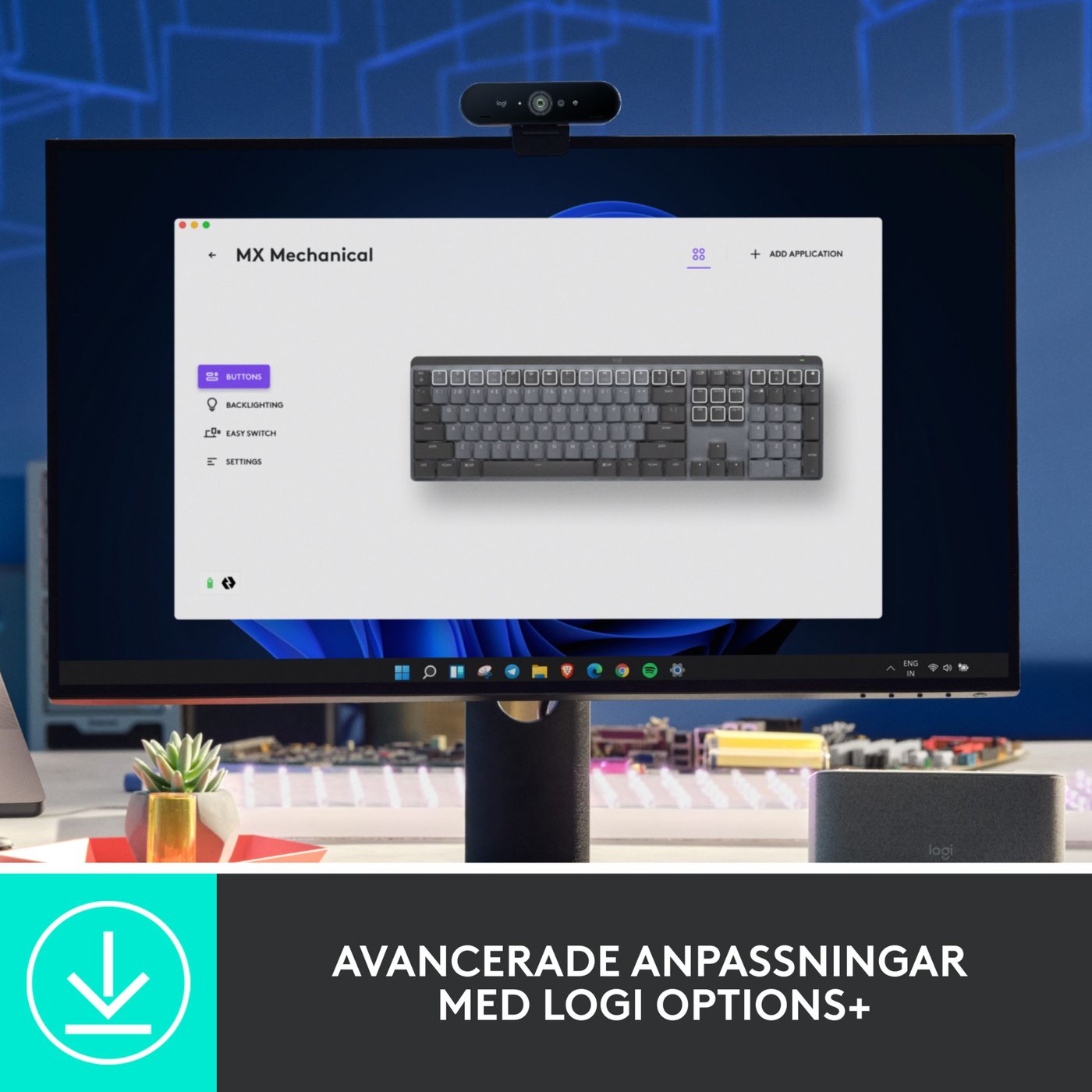 Logitech Mx Mechanical Mekaniskt tangentbord Brown Tactile Quiet