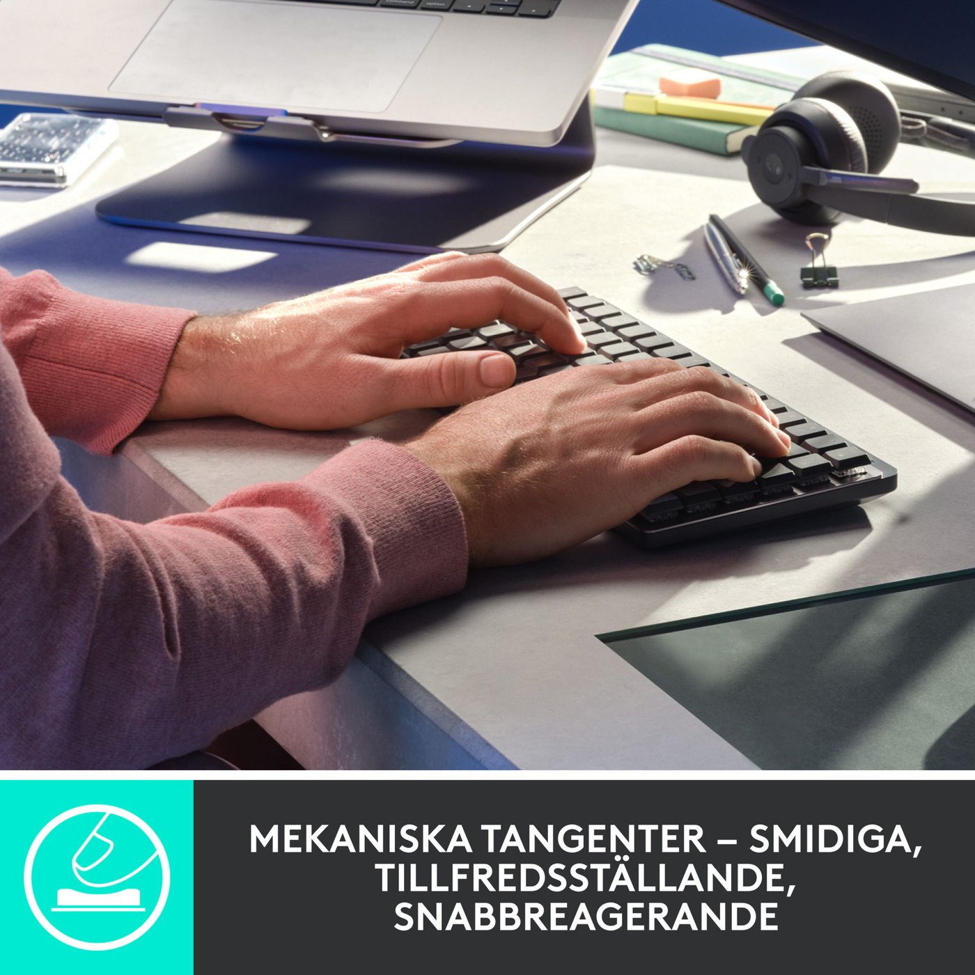 Logitech Mx Mechanical Mini Trådlöst mekaniskt tangentbord Brown Tactile Quiet