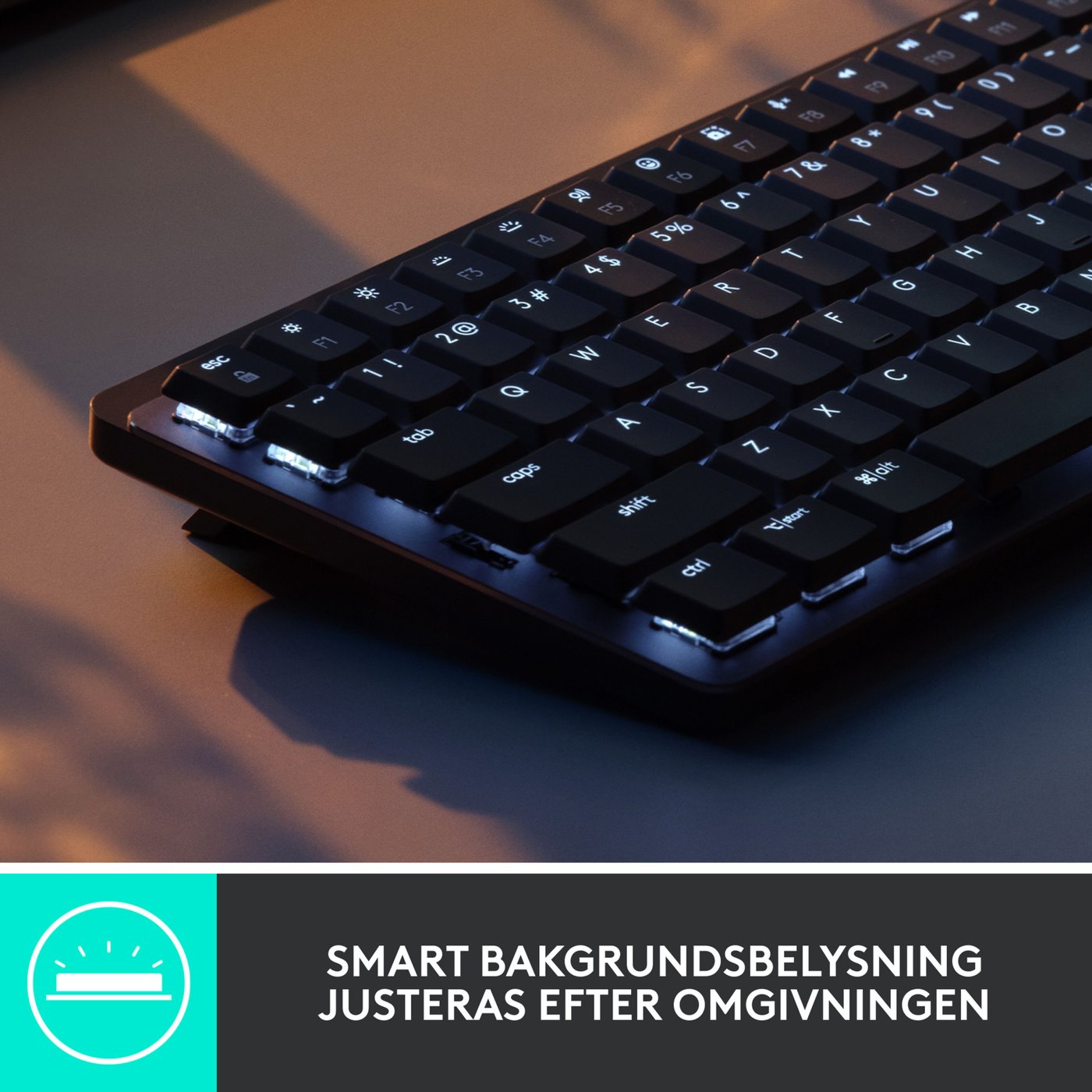 Logitech Mx Mechanical Mini Trådlöst mekaniskt tangentbord Brown Tactile Quiet