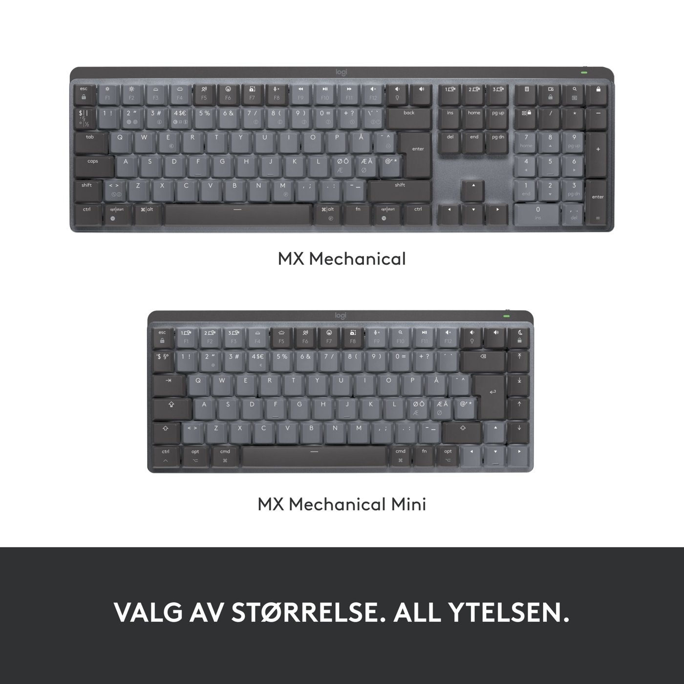 Logitech Mx Mechanical Mini Trådløst mekanisk tastatur Brown Tactile Quiet