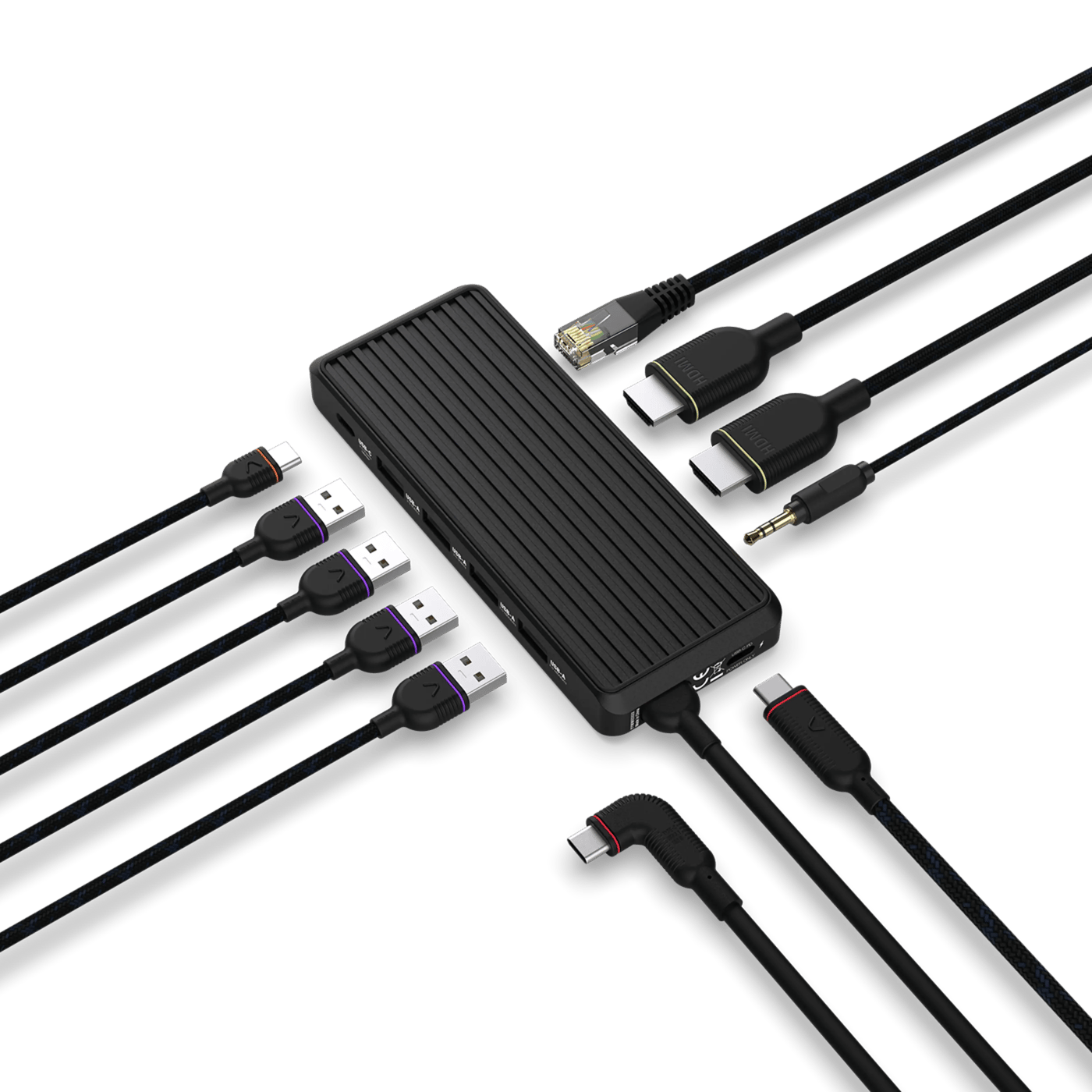 Unisynk USB-C-Hub 10 porter for to skjermer Windows