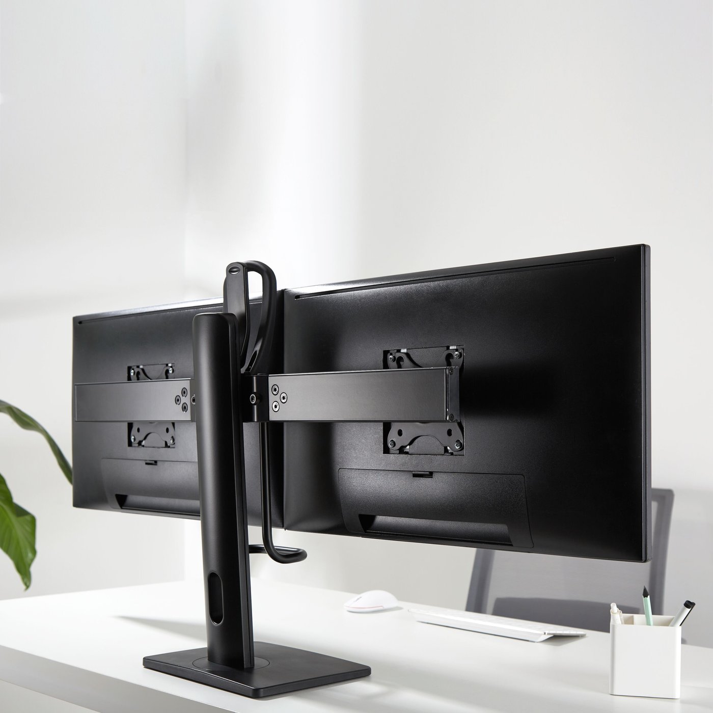 Plexgear Justerbart skärmstativ för 2 skärmar 17-27”