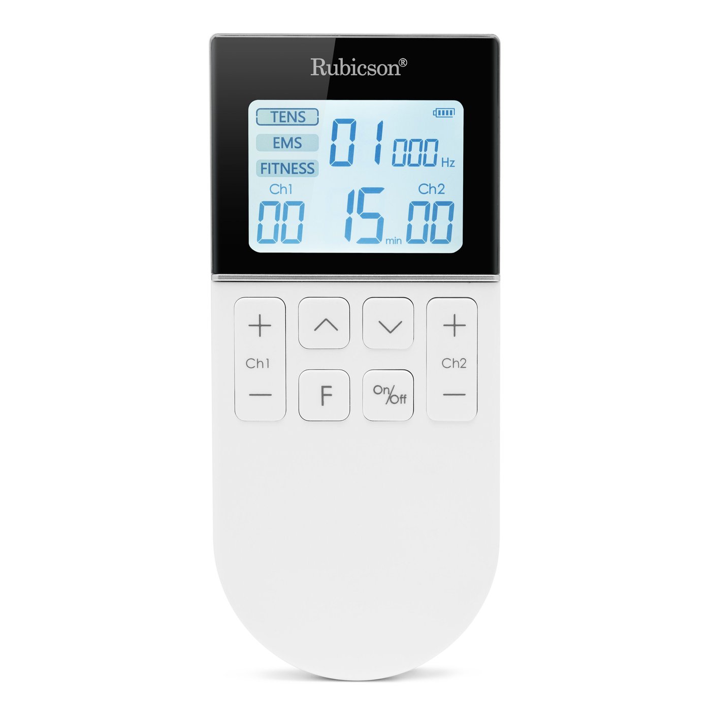 Rubicson TENS/EMS-muskelstimulator med 4 elektrodeplater