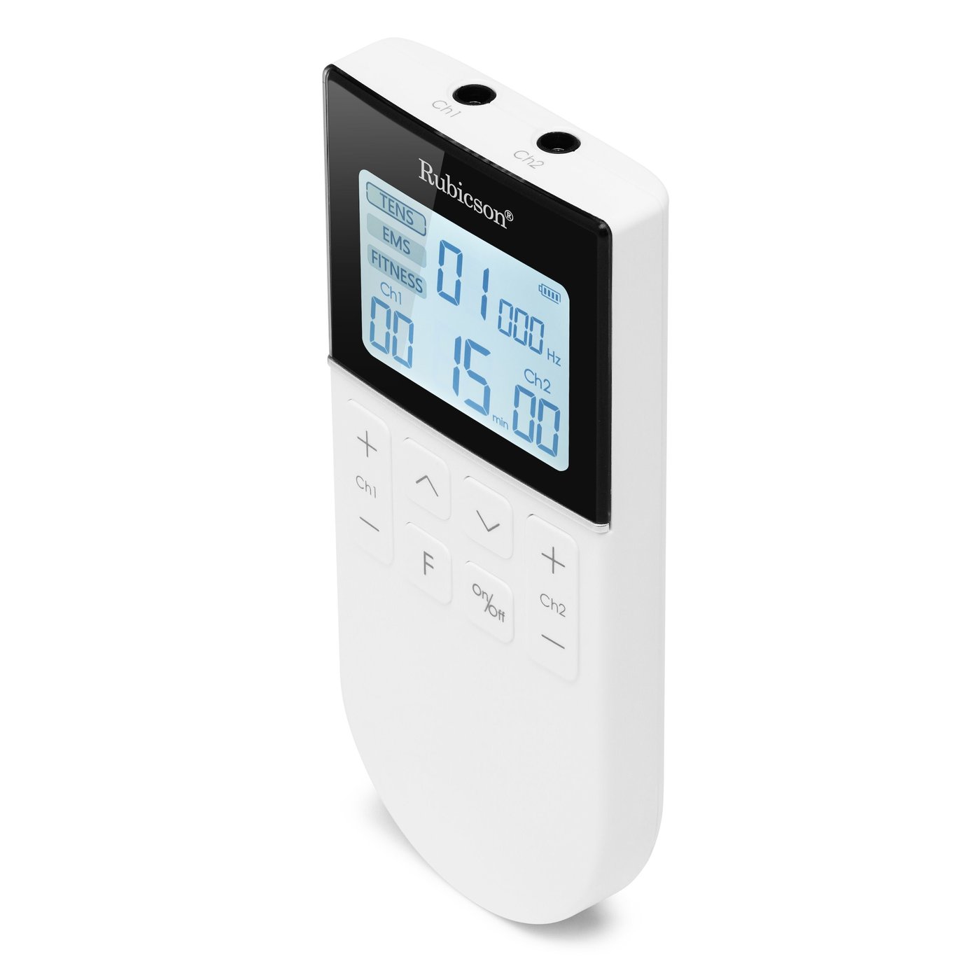 Rubicson TENS/EMS-muskelstimulator med 4 elektrodeplater