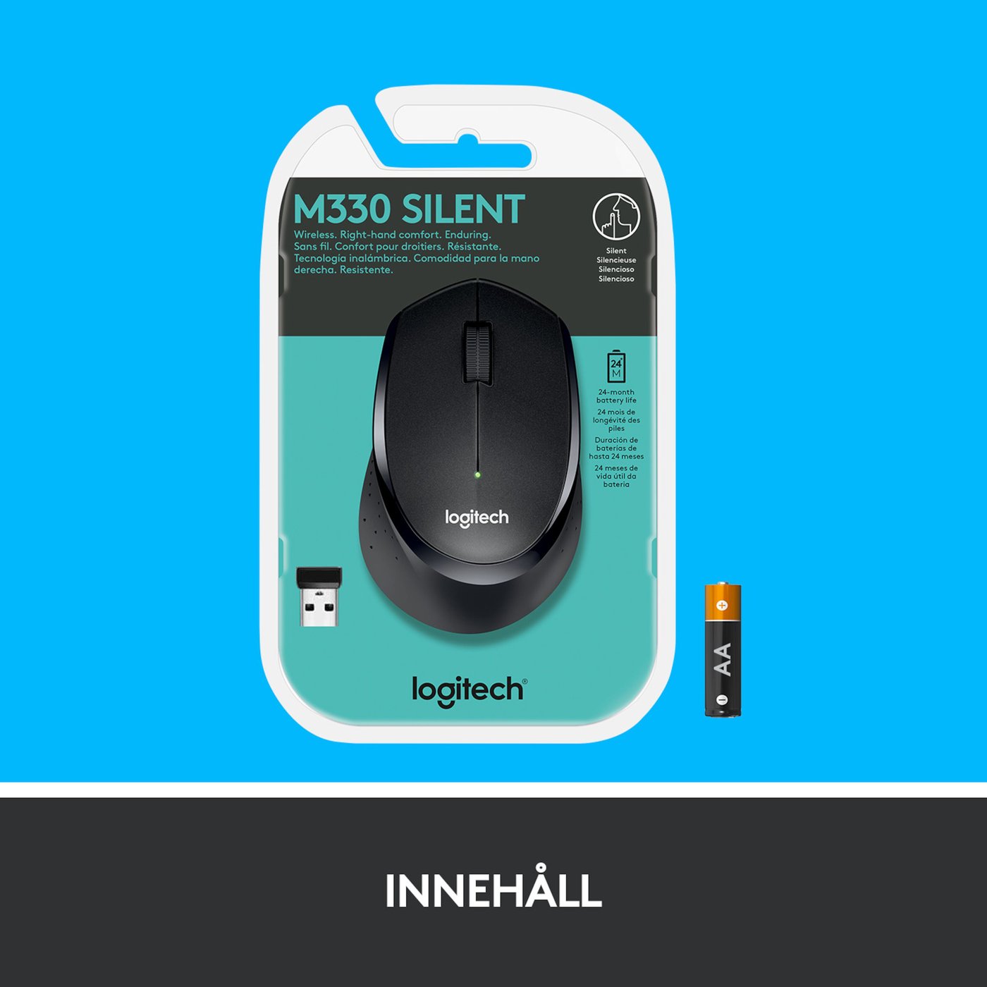 Logitech M330 Silent Tyst trådlös mus