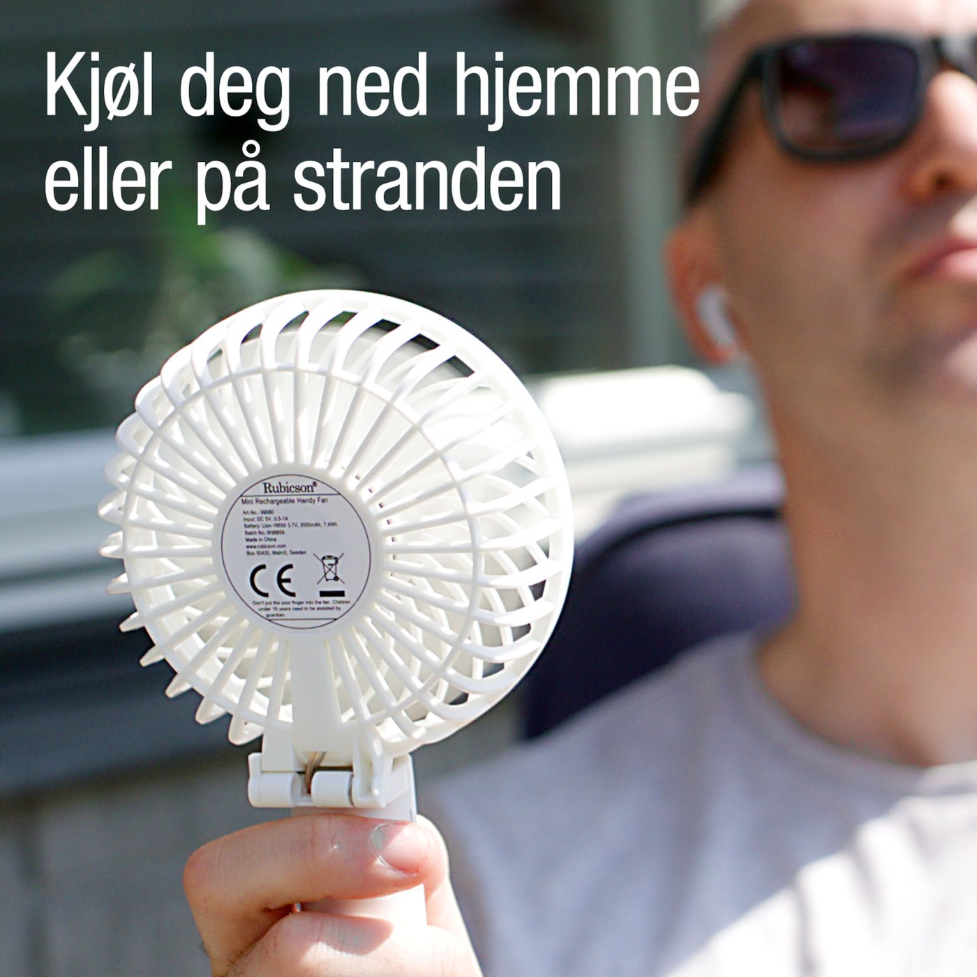 Rubicson Portabel vifte med oppladbart batteri