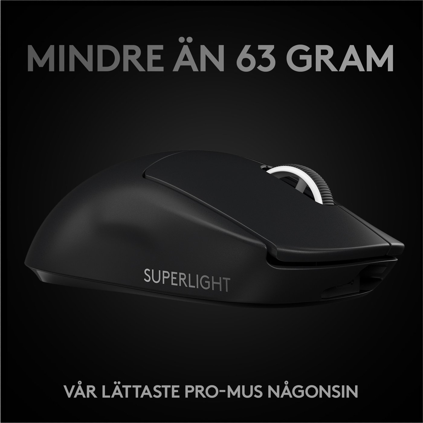 Logitech G Pro X Superlight Trådlös gaming-mus Svart