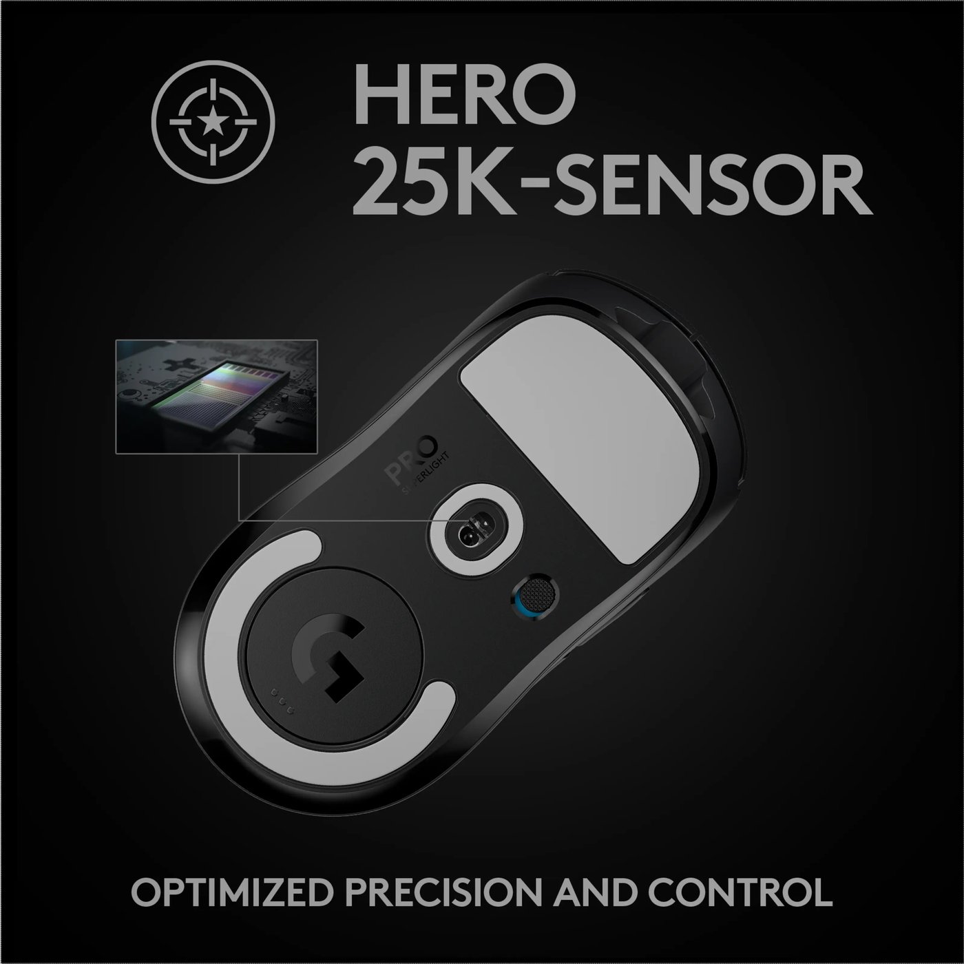 Logitech G Pro X Superlight Trådlös gaming-mus Svart