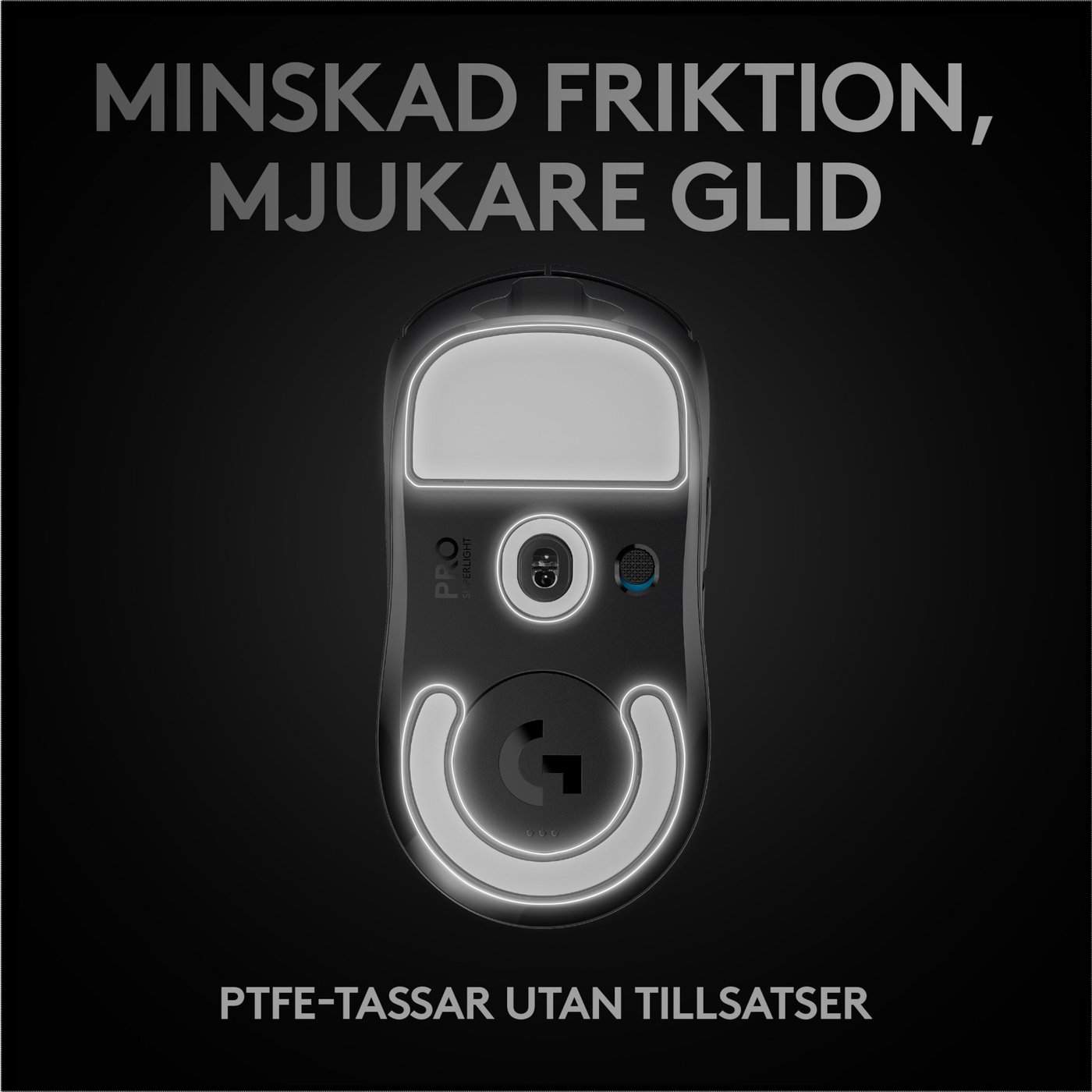 Logitech G Pro X Superlight Trådlös gaming-mus Svart