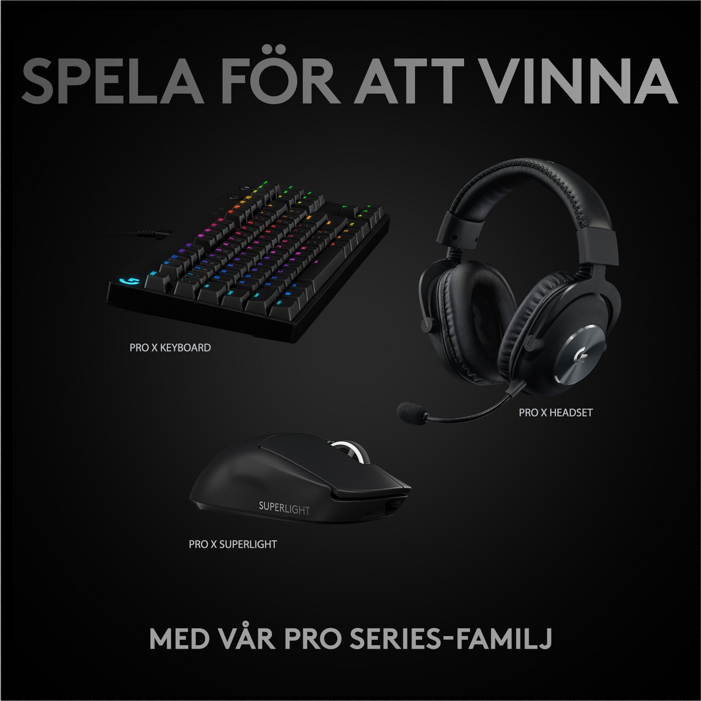 Logitech G Pro X Superlight Trådlös gaming-mus Svart