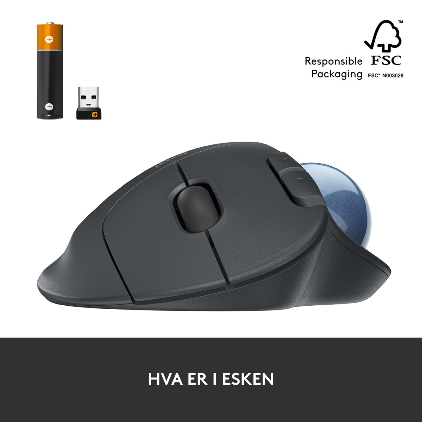 Logitech Ergo M575 Trådløs datamus Svart