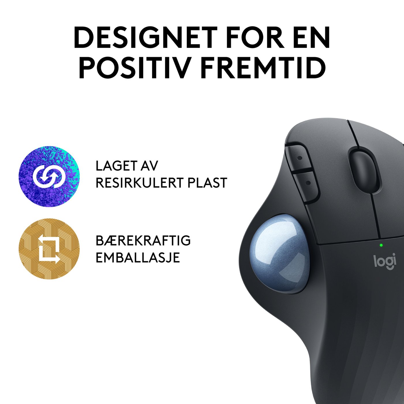 Logitech Ergo M575 Trådløs datamus Svart