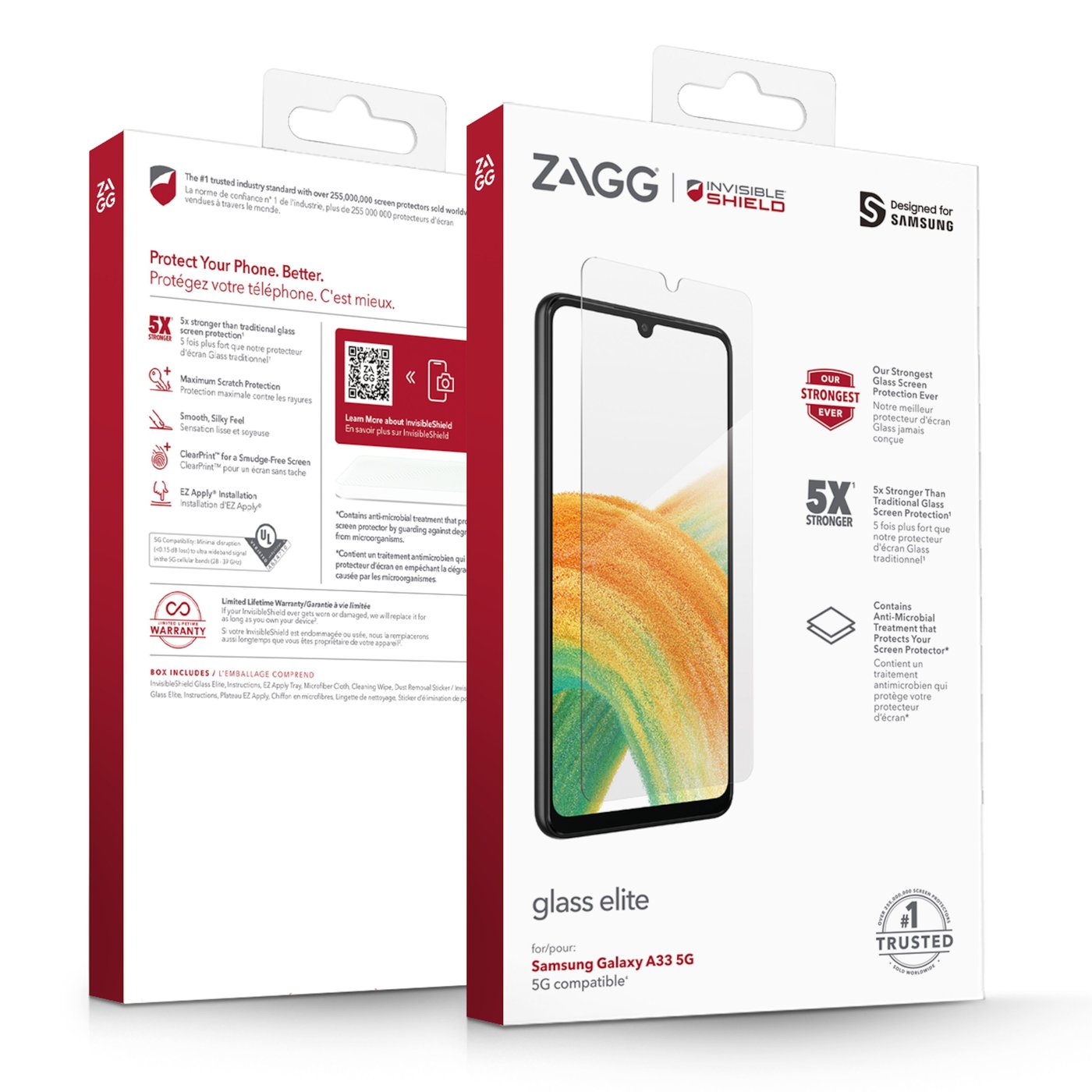 Invisible Shield Glass Elite+ Skjermbeskytter for Galaxy A33 5G