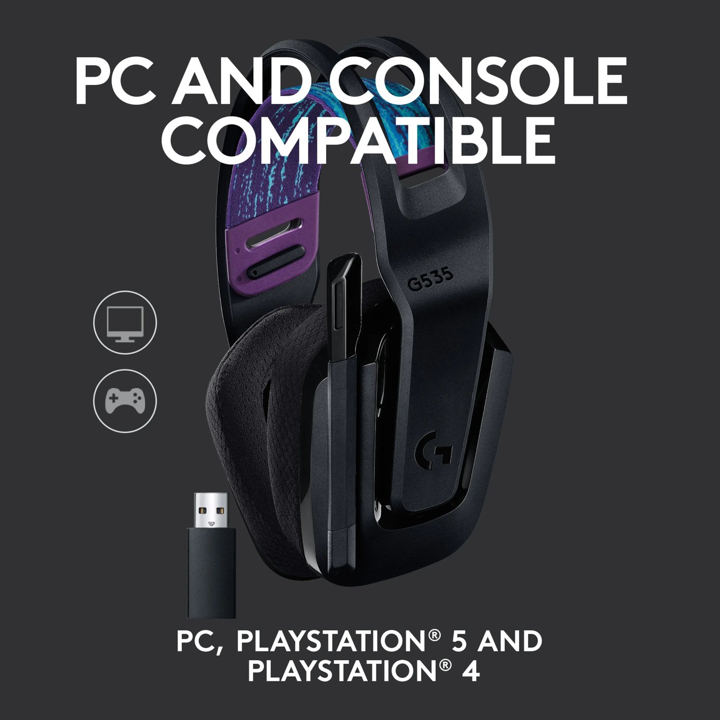Logitech G 535 Lightspeed Trådløst gamingheadset