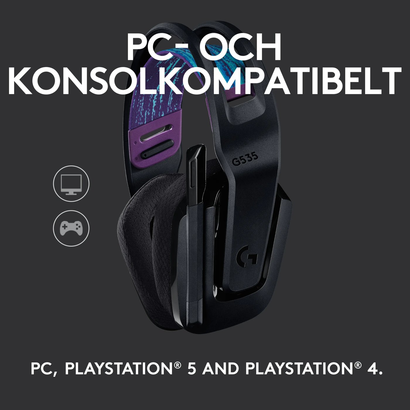 Logitech G 535 Lightspeed Trådlöst gamingheadset