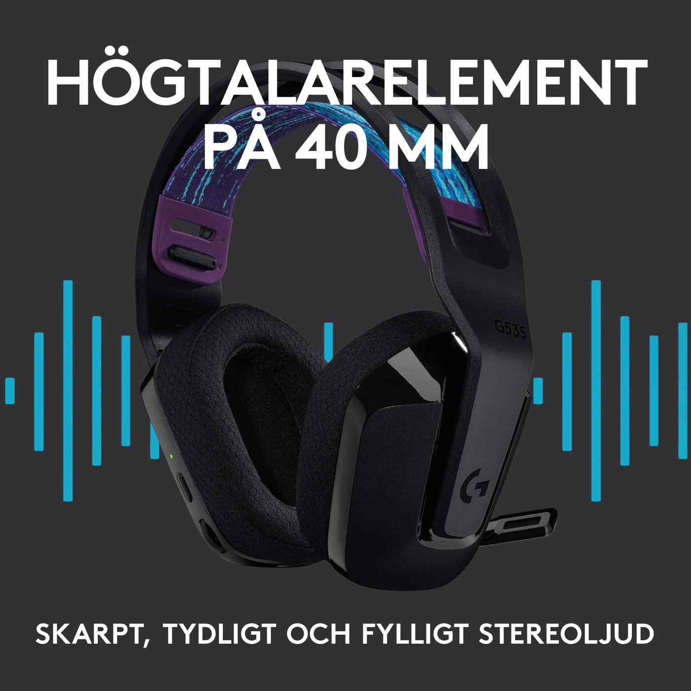 Logitech G 535 Lightspeed Trådlöst gamingheadset
