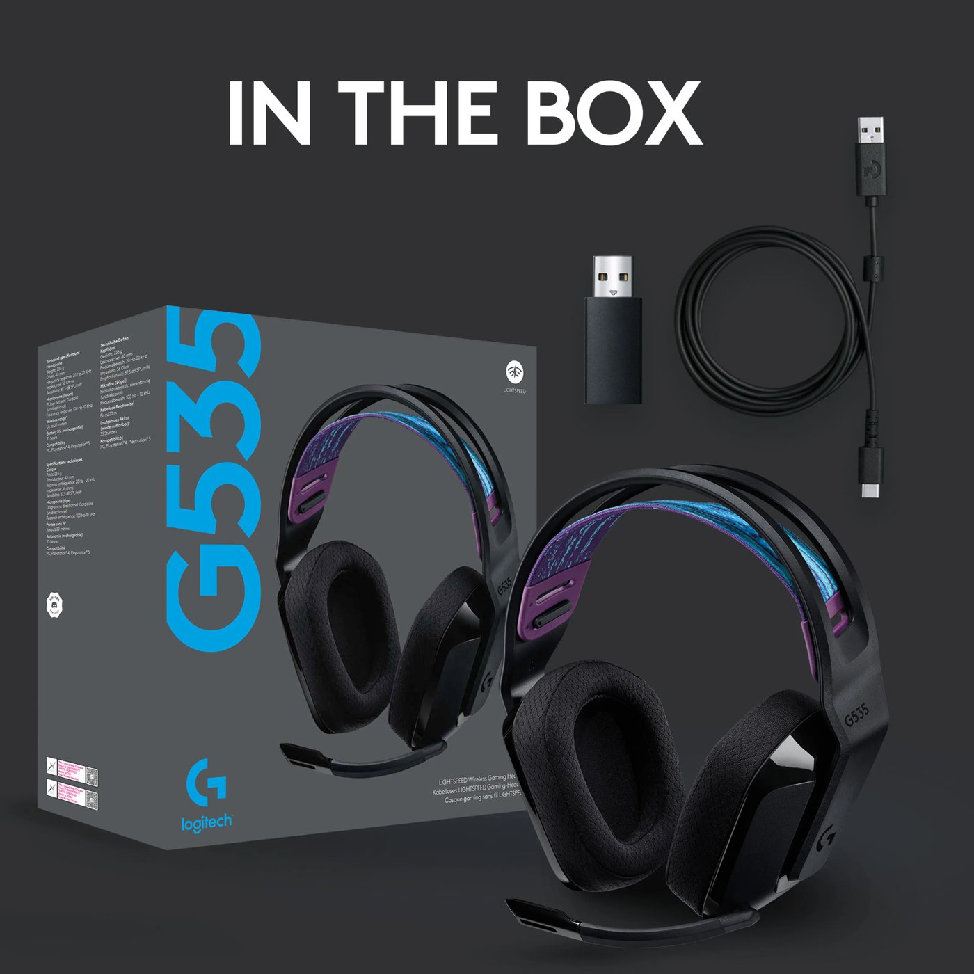 Logitech G 535 Lightspeed Trådløst gamingheadset
