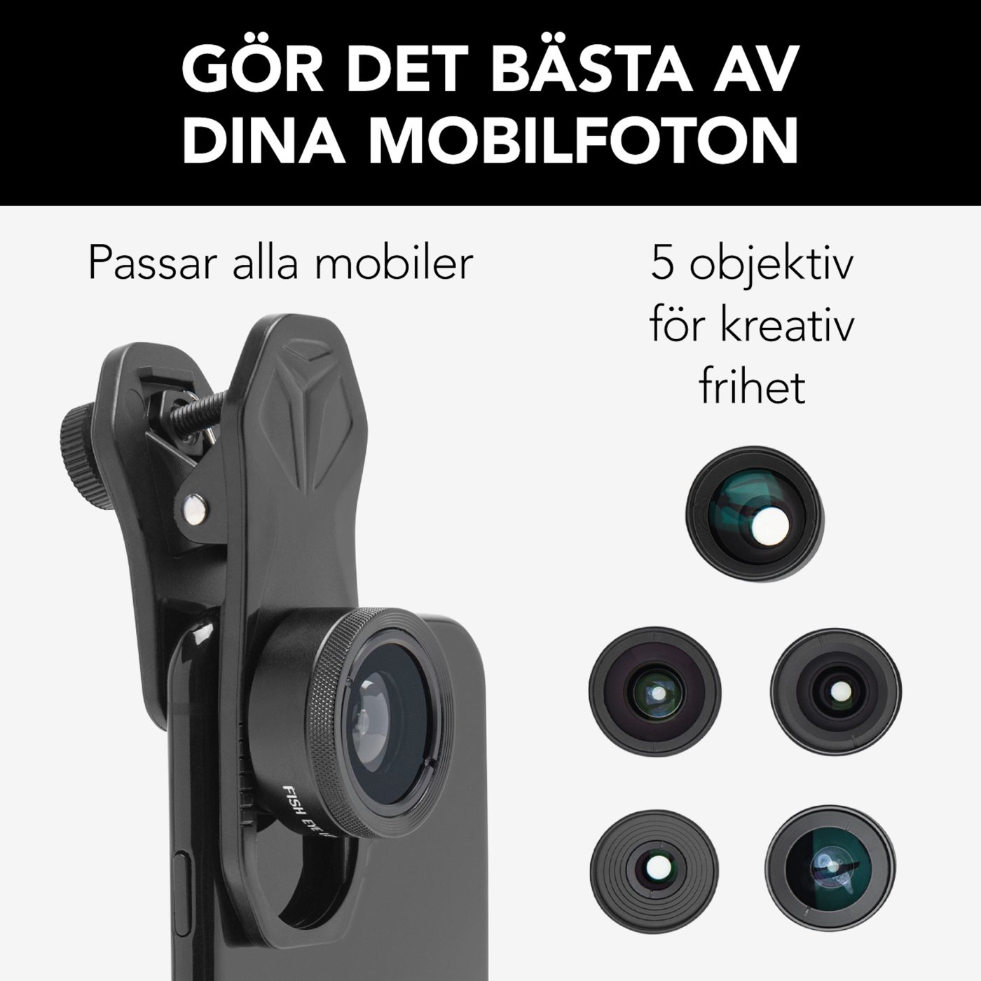 Linocell 5-i-1 Objektiv-kit mobilkamera