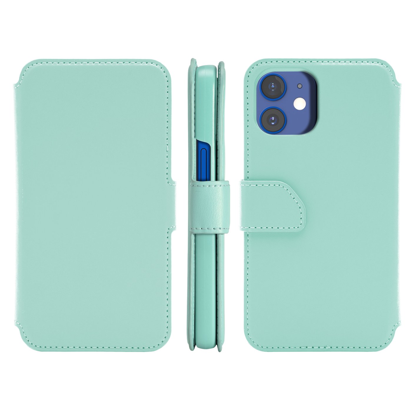 Wallet Case Solo 502 til iPhone 12 mini Turkis