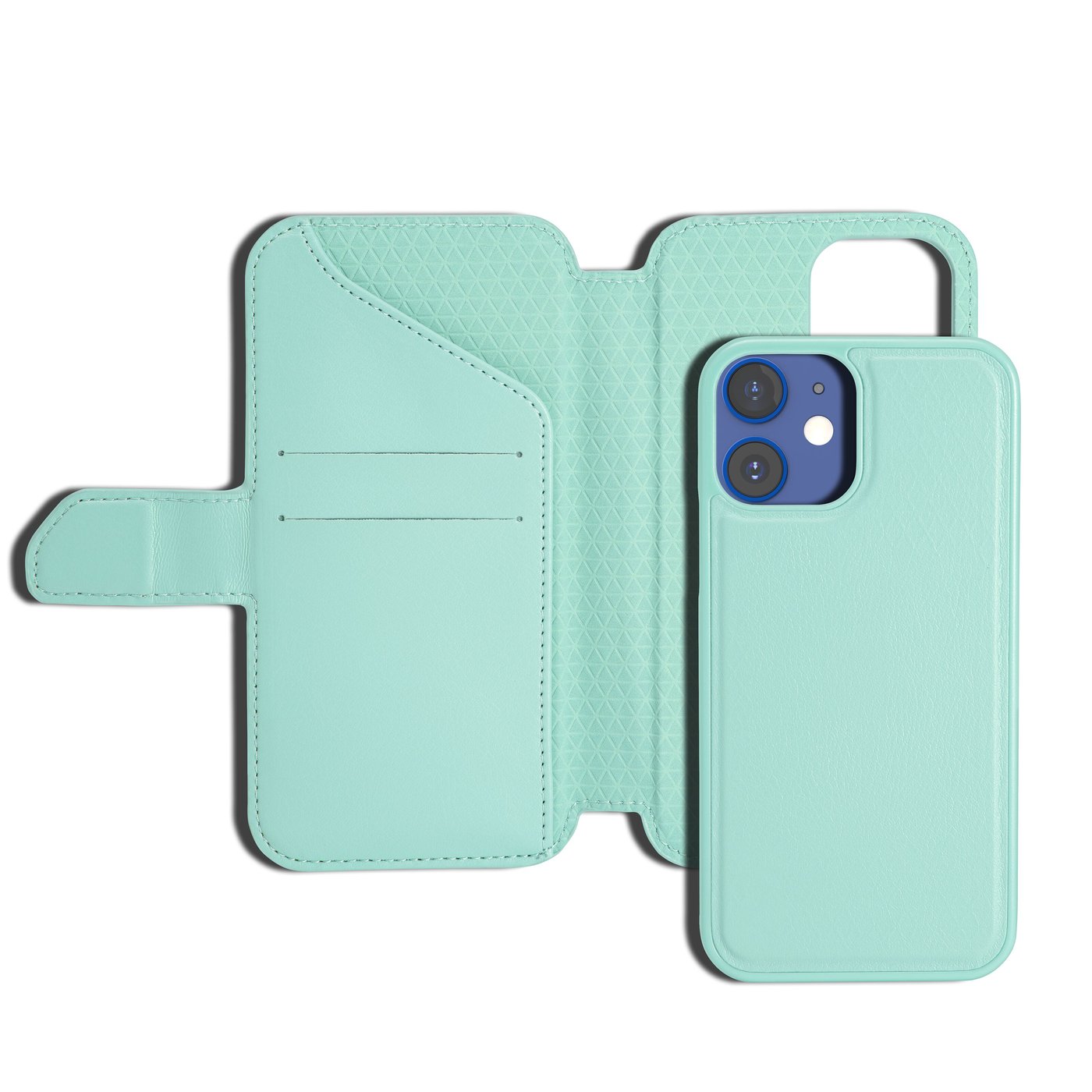 Wallet Case Solo 502 til iPhone 12 mini Turkis