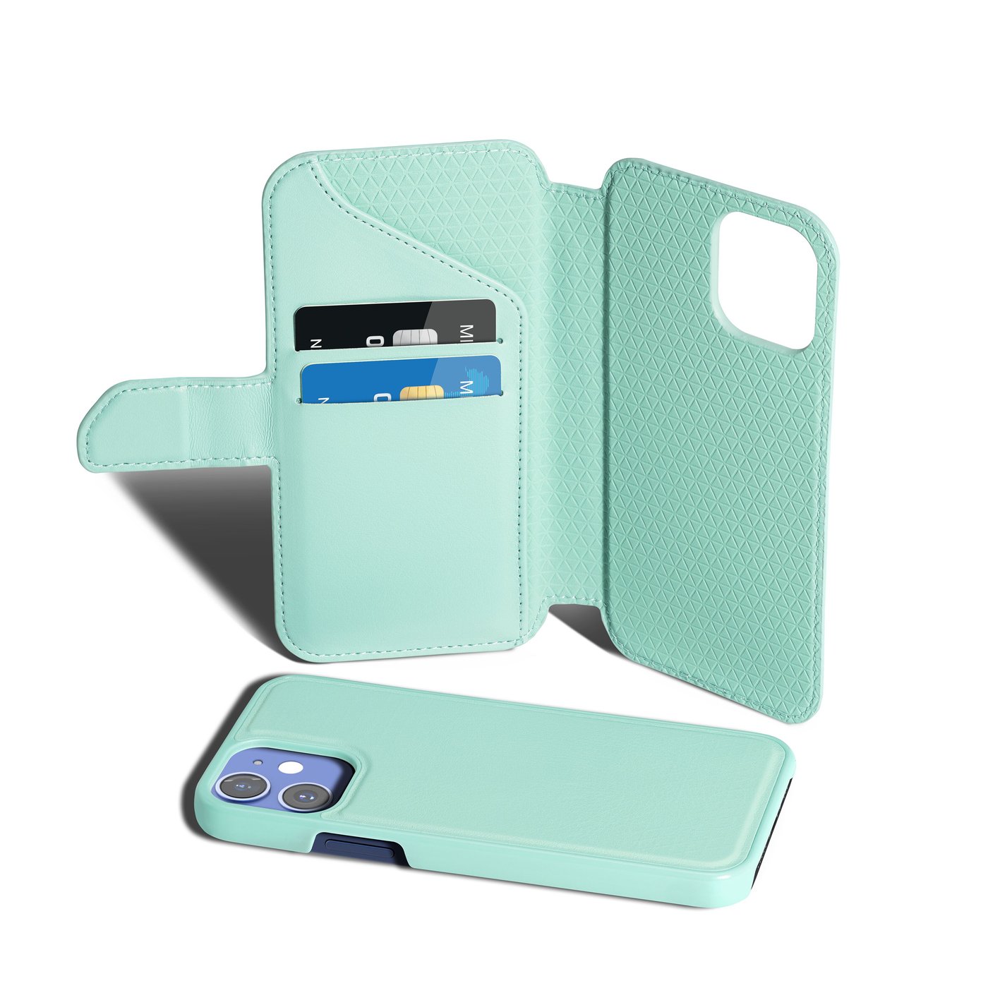 Wallet Case Solo 502 til iPhone 12 mini Turkis