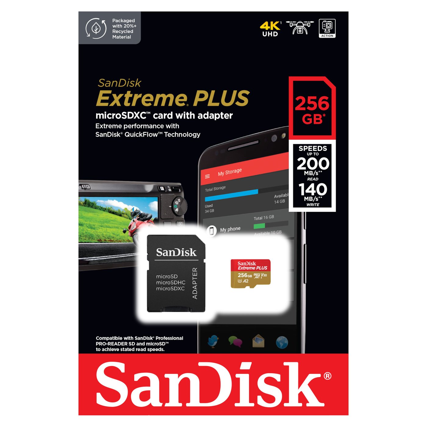Sandisk Extreme Plus Micro-SD-kort 256 GB