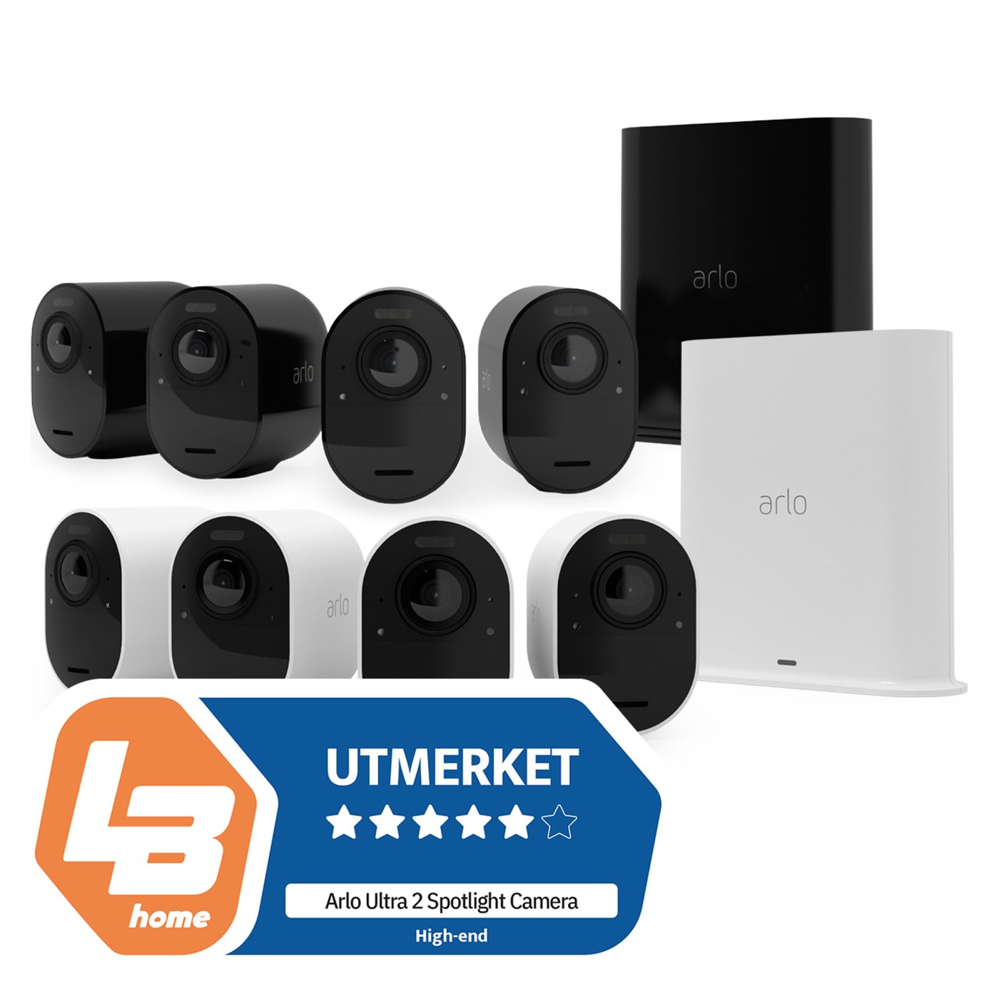 Arlo Ultra 2 Spotlight Trådløst overvåkingskamera 4-pk. Svart