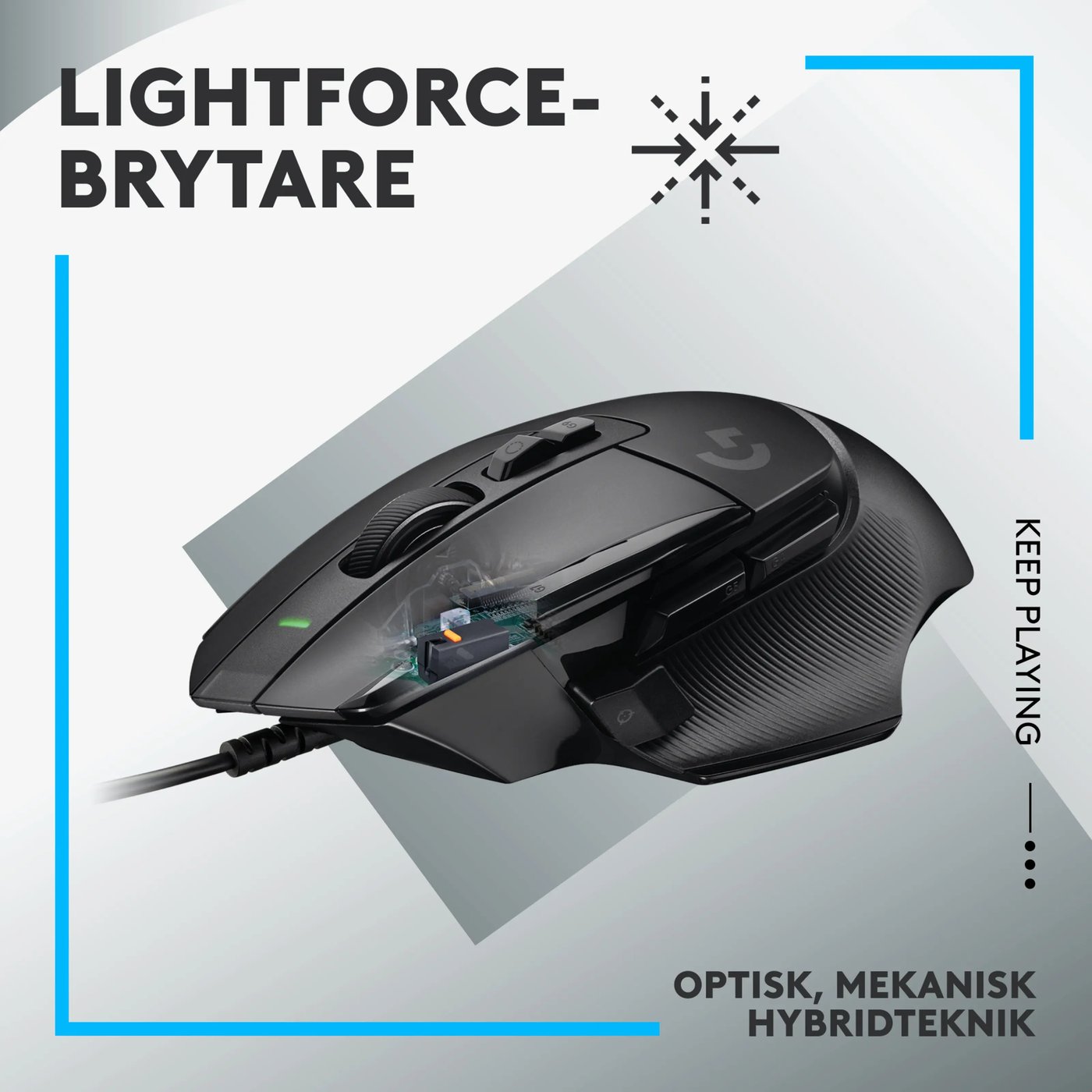 Logitech G 502 X Trådbunden gamingmus Svart