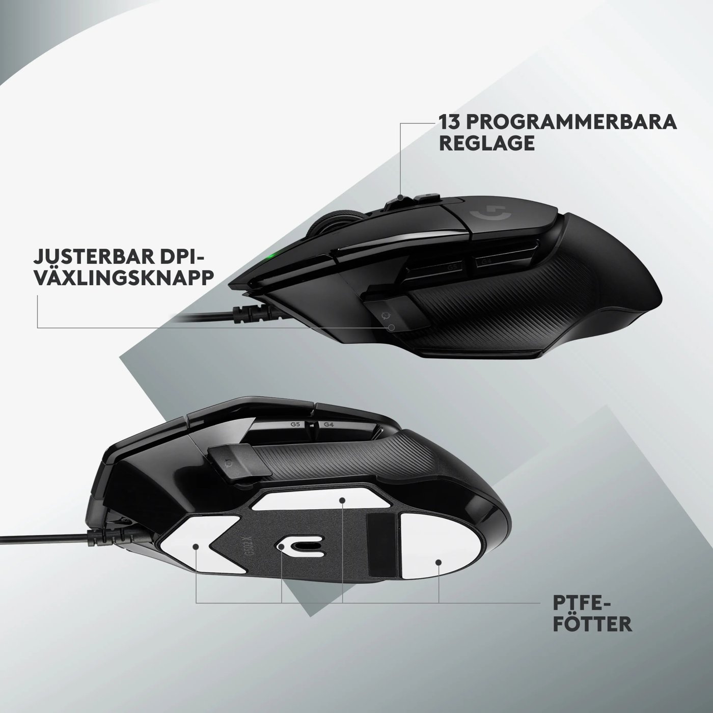 Logitech G 502 X Trådbunden gamingmus Svart
