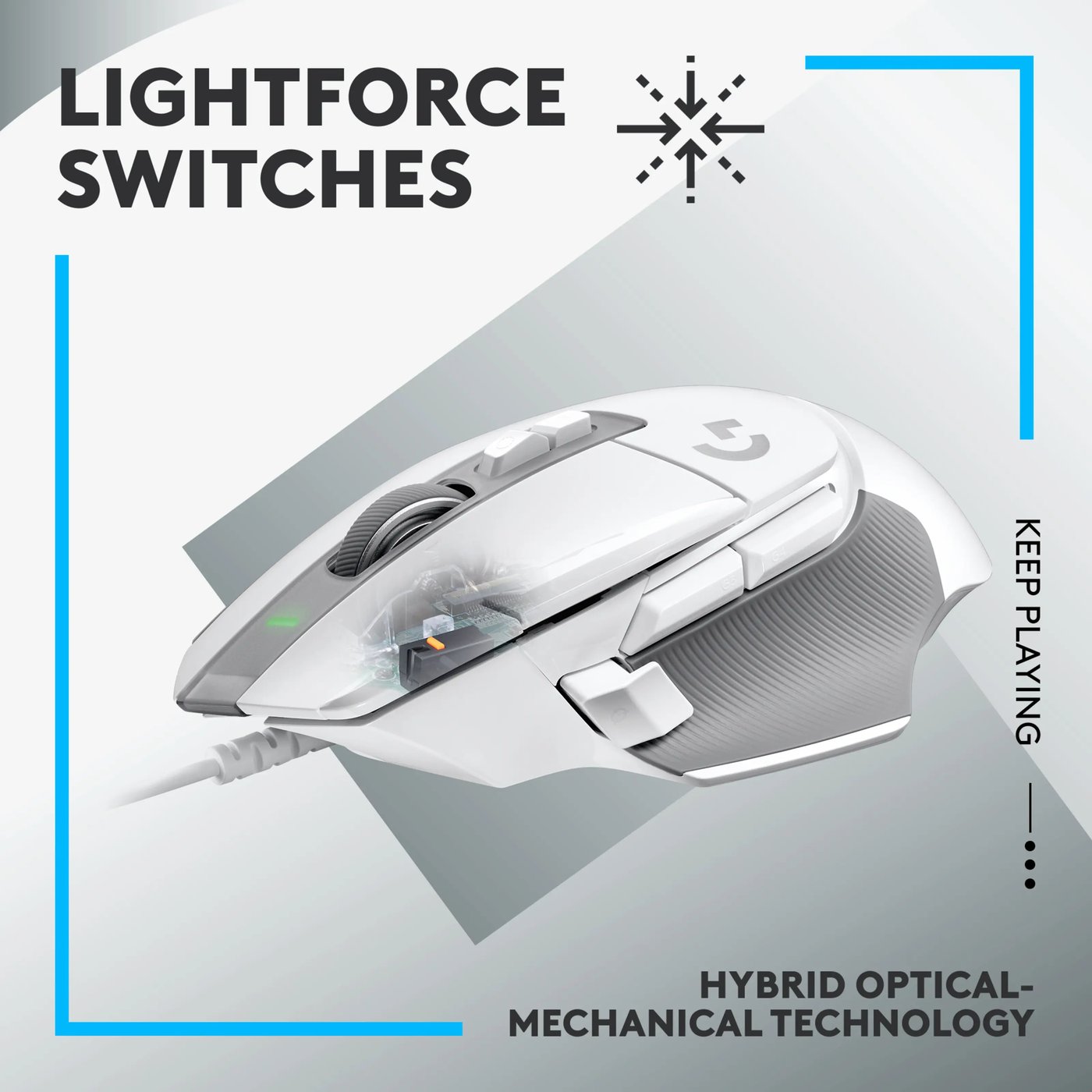 Logitech G 502 X Kablet gamingmus Hvit