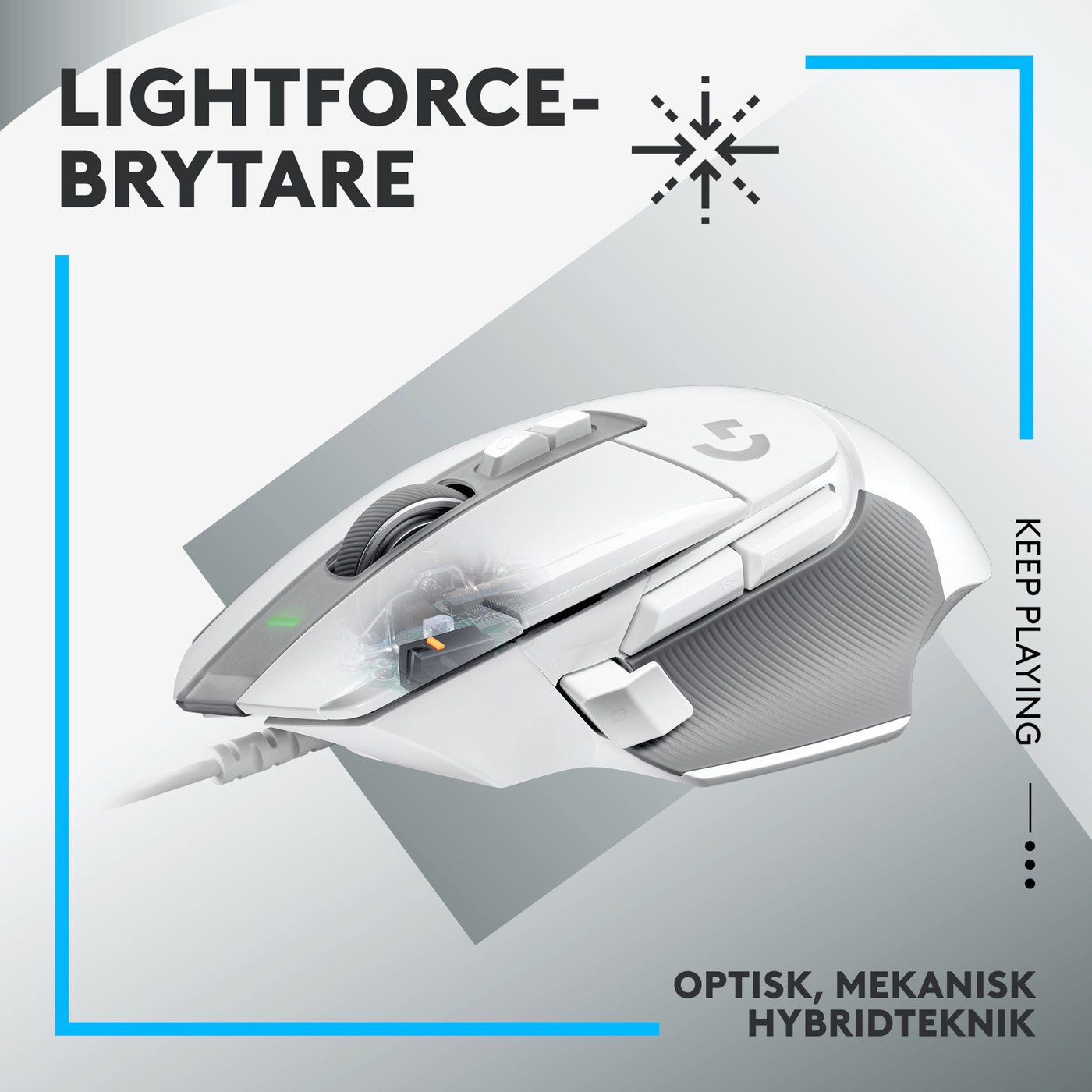 Logitech G 502 X Trådbunden gamingmus Vit