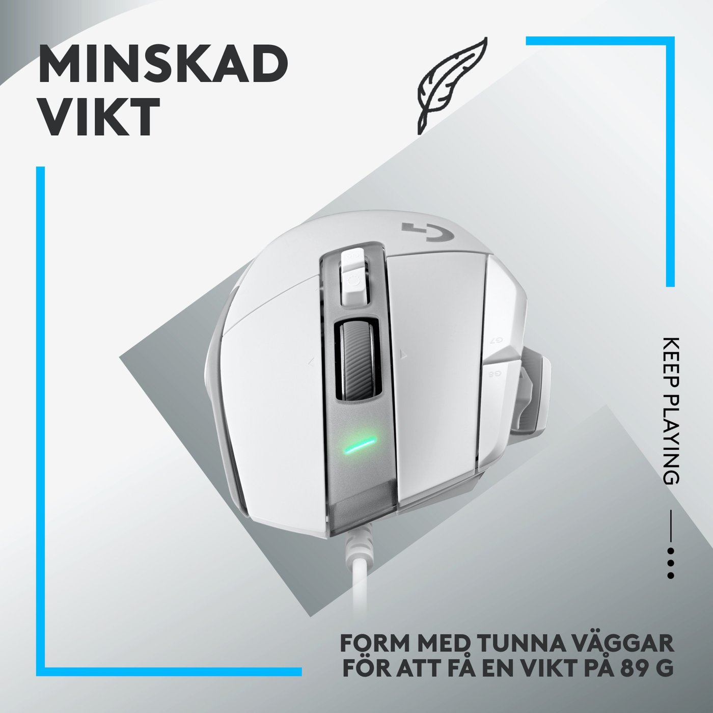 Logitech G 502 X Trådbunden gamingmus Vit