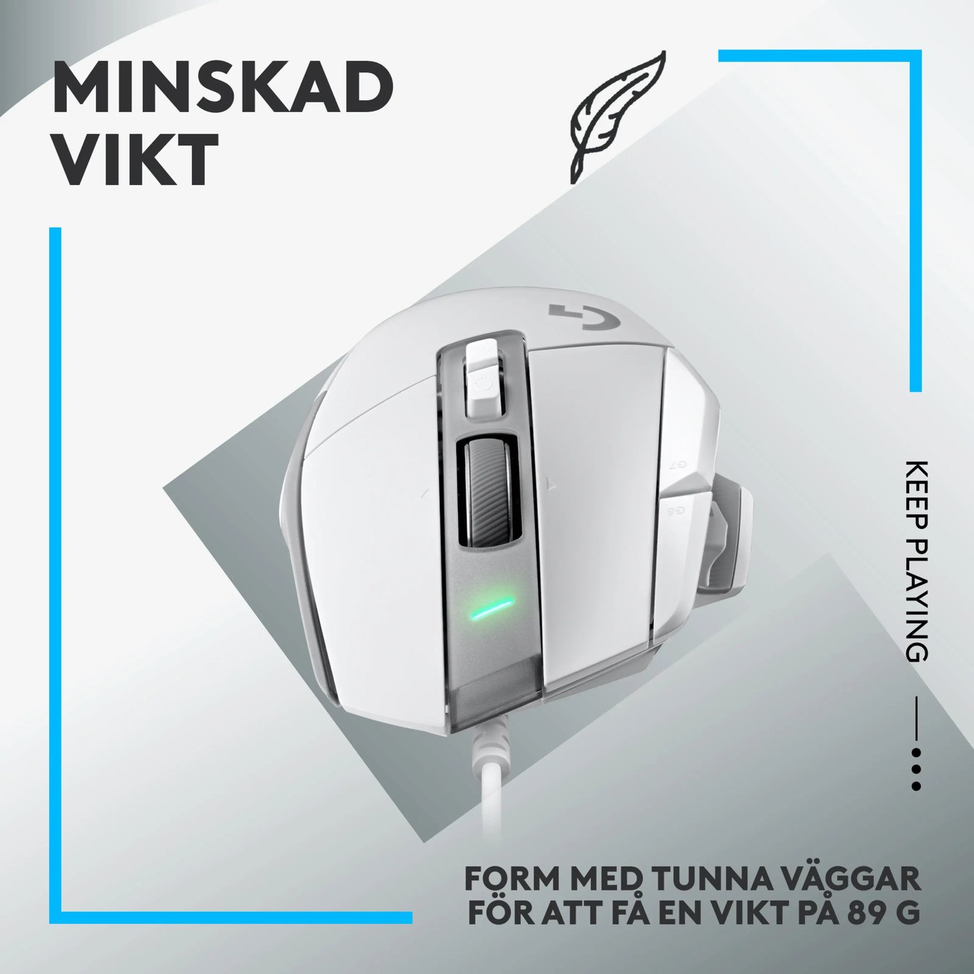 Logitech G 502 X Trådbunden gamingmus Vit