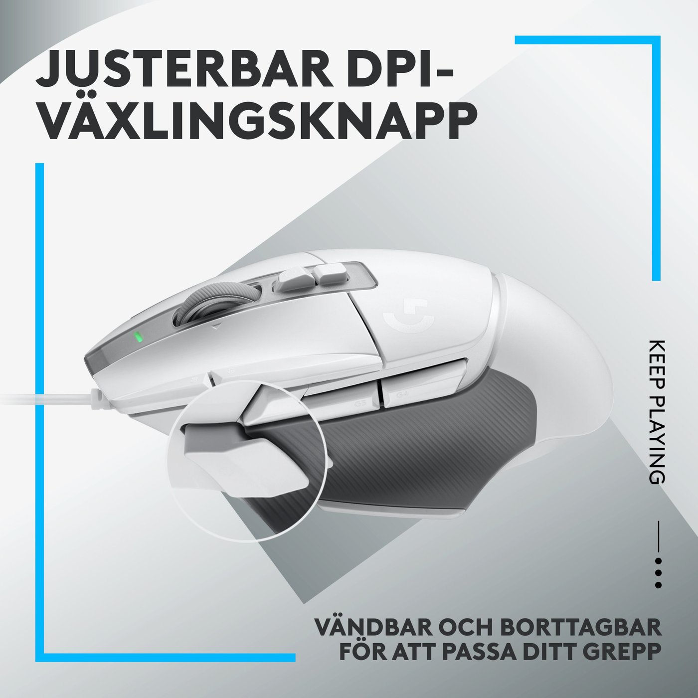 Logitech G 502 X Trådbunden gamingmus Vit