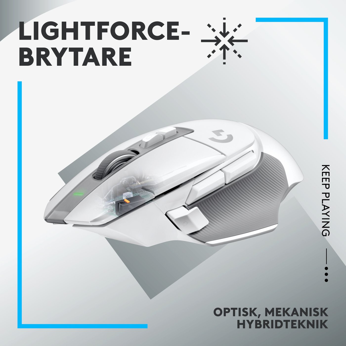 Logitech G 502 X Lightspeed Trådlös gamingmus Vit